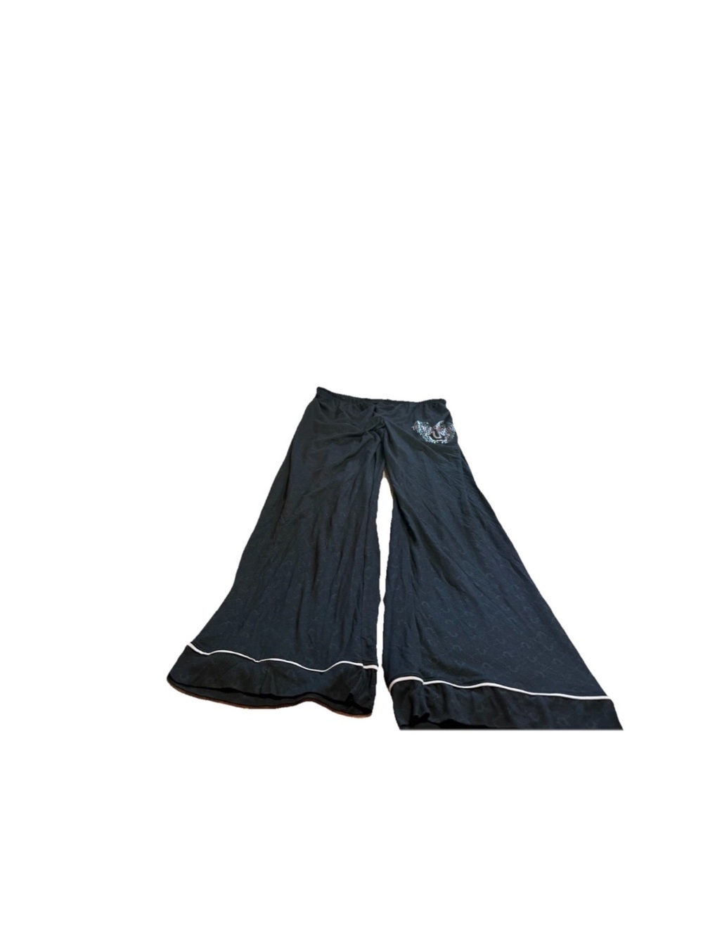 True Religion Women’s Black Rhinestone Sleepwear Pants! Medium 30x32